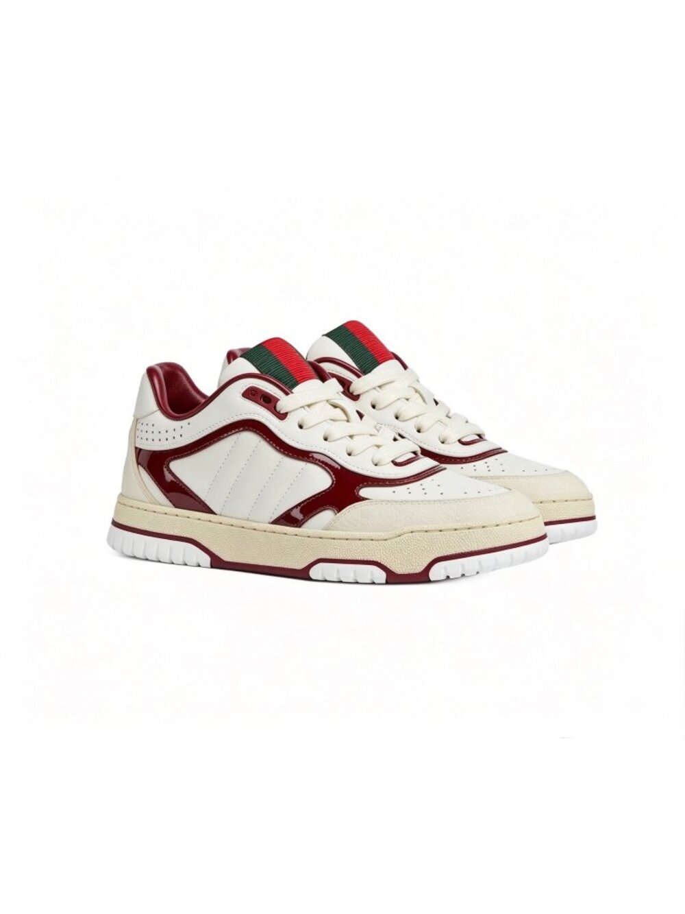 Gucci Women’s Retro Low‑Top Sneakers Ivory Burgundy EU38 818001